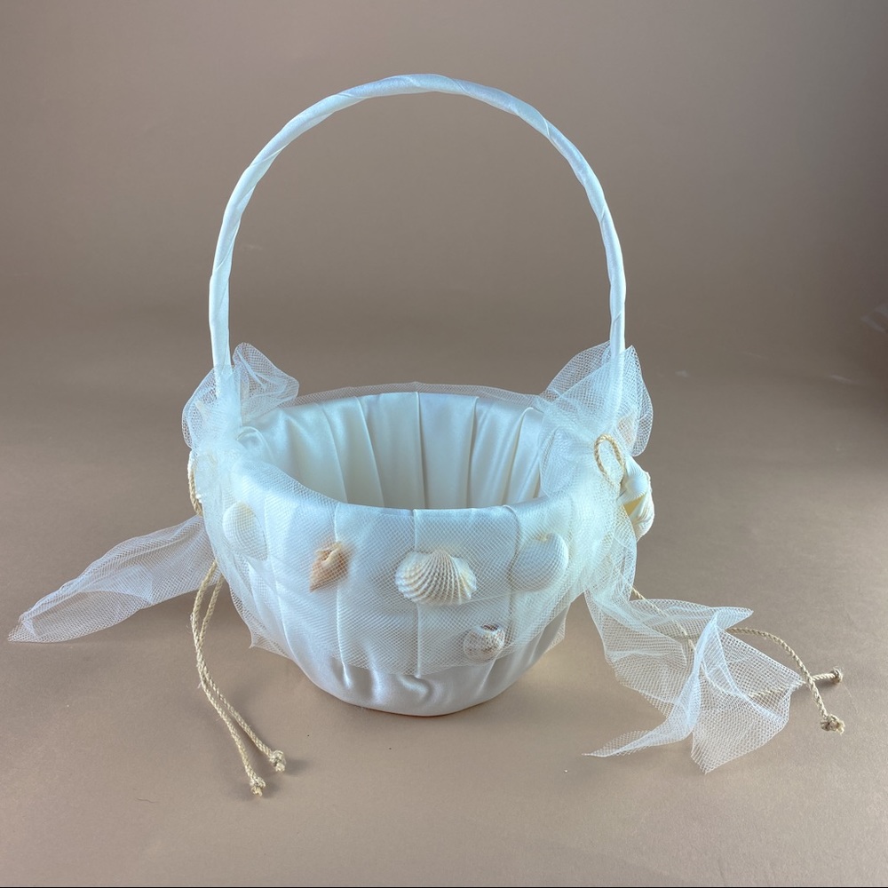 Beverly Clark seashell flower girl basket!